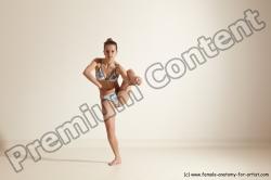 Nude Gymnastic poses Woman White Moving poses Slim long brown Dynamic poses Pinup